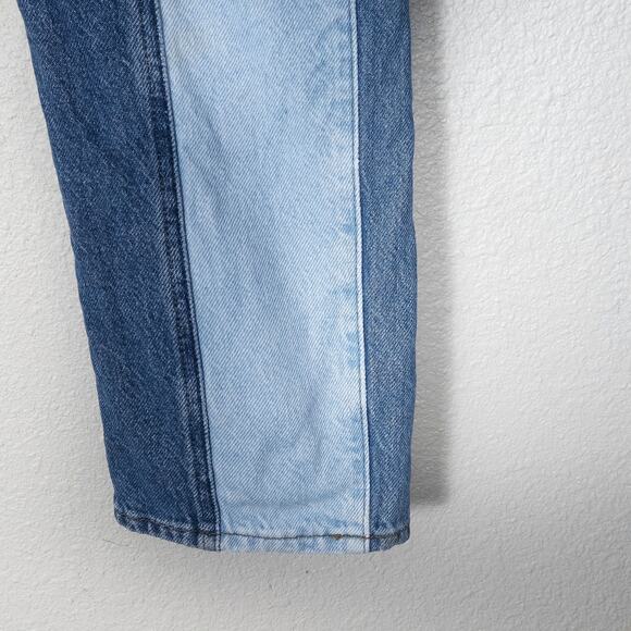 PacSun Womens Patchwork High Rise Straight Jeans Two Tone Y2K Streetwear 24 - Picture 5 of 10